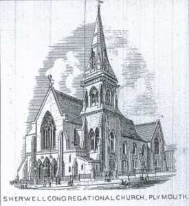 An early drawing of Sherwell Congregational Chapel, Plymouth.