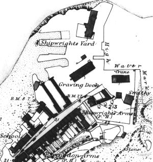 Turnchapel Wharves in the 1860s.