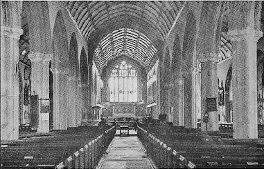 Looking towards the altar of the Minster Church of Saint Andrew, Plymouth.