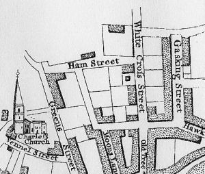 Ham Street shown on Donn's plan of 1765.